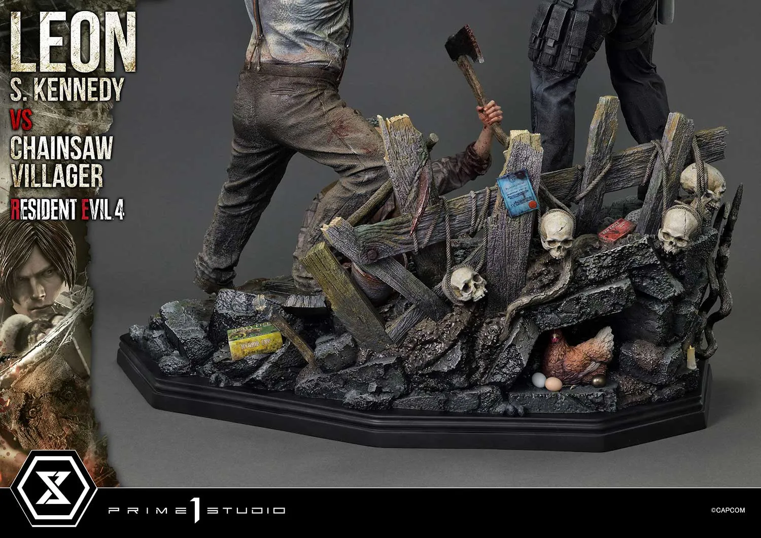 Prime 1 Studios Ultimate Premium Masterline: Resident Evil 4 - Leon S Kennedy Versus Chainsaw Villager Escala 1/4