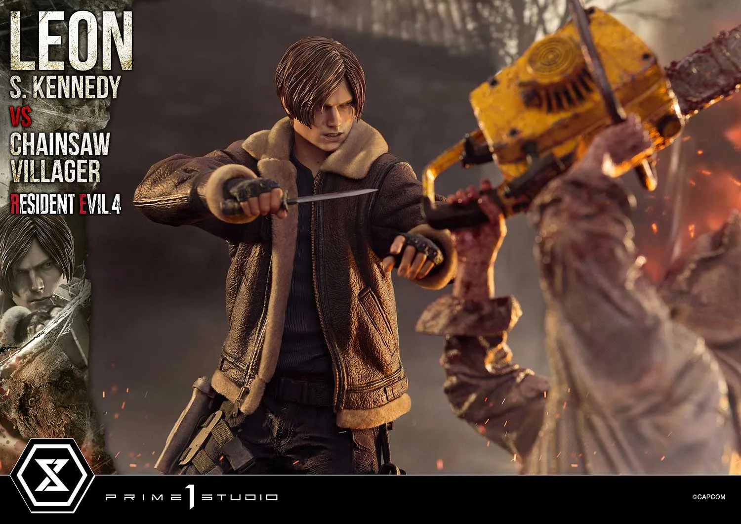 Prime 1 Studios Ultimate Premium Masterline: Resident Evil 4 - Leon S Kennedy Versus Chainsaw Villager Escala 1/4