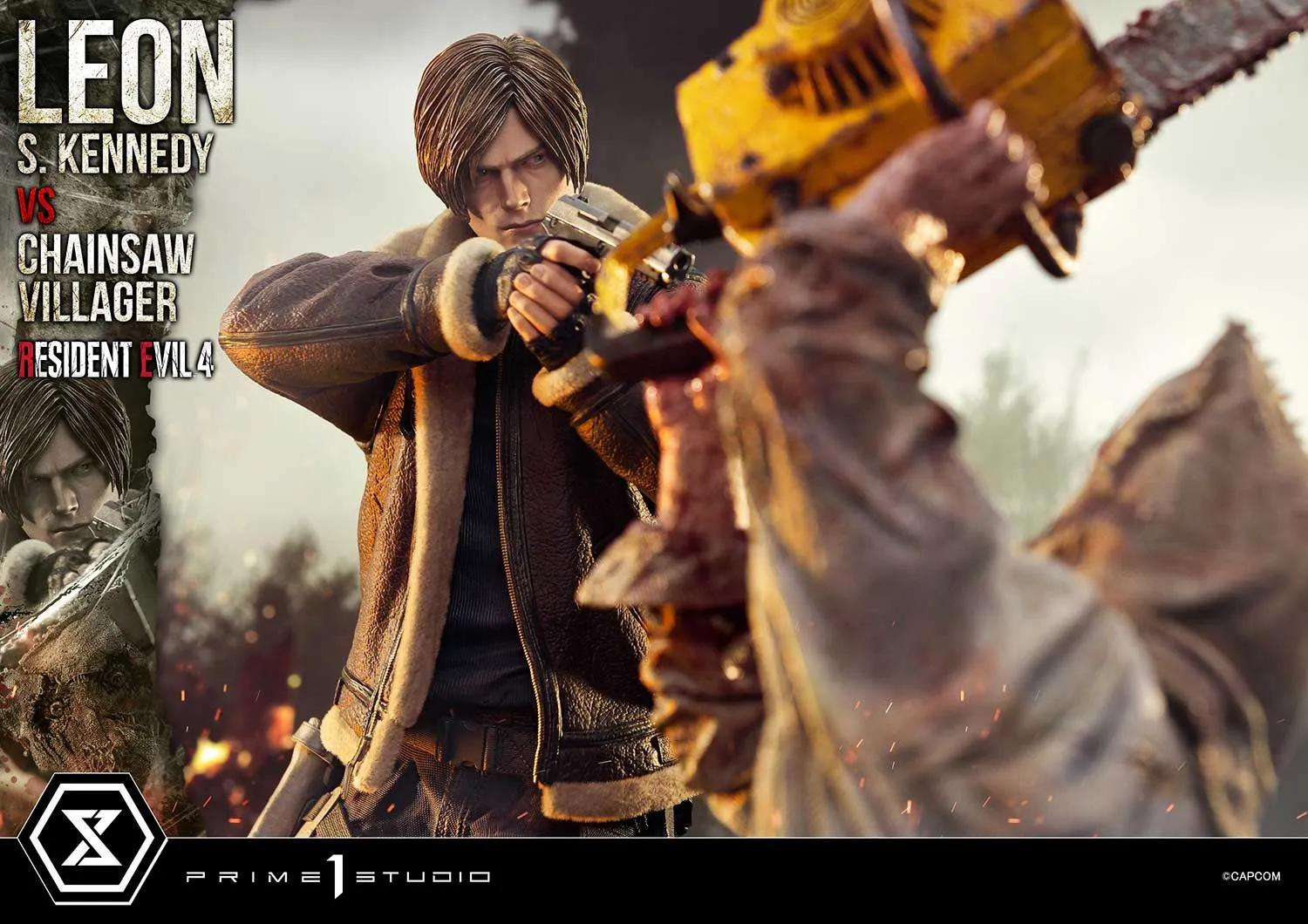 Prime 1 Studios Ultimate Premium Masterline: Resident Evil 4 - Leon S Kennedy Versus Chainsaw Villager Escala 1/4