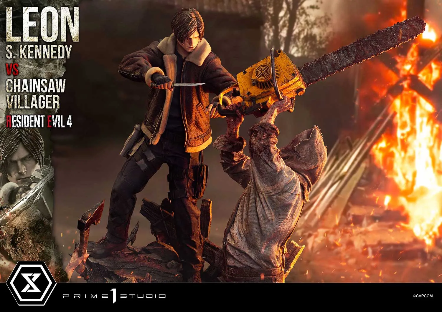 Prime 1 Studios Ultimate Premium Masterline: Resident Evil 4 - Leon S Kennedy Versus Chainsaw Villager Escala 1/4