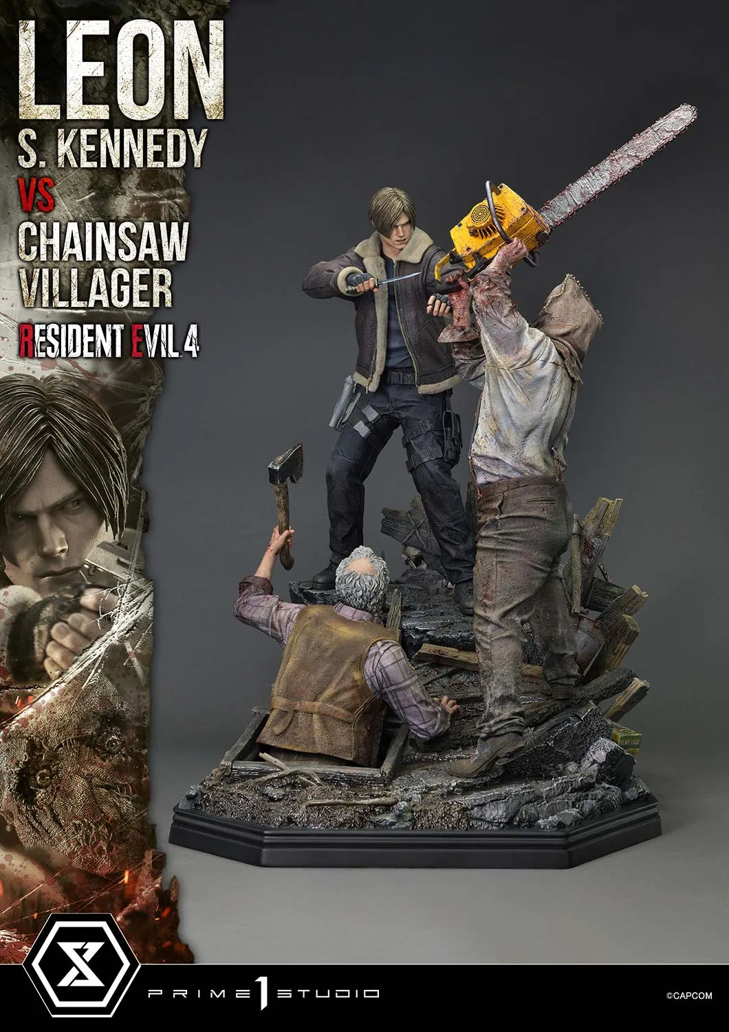 Prime 1 Studios Ultimate Premium Masterline: Resident Evil 4 - Leon S Kennedy Versus Chainsaw Villager Escala 1/4