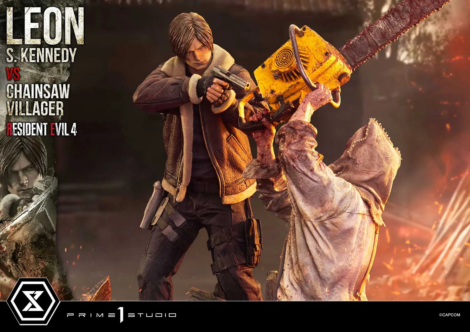 Prime 1 Studios Ultimate Premium Masterline: Resident Evil 4 - Leon S Kennedy Versus Chainsaw Villager Escala 1/4