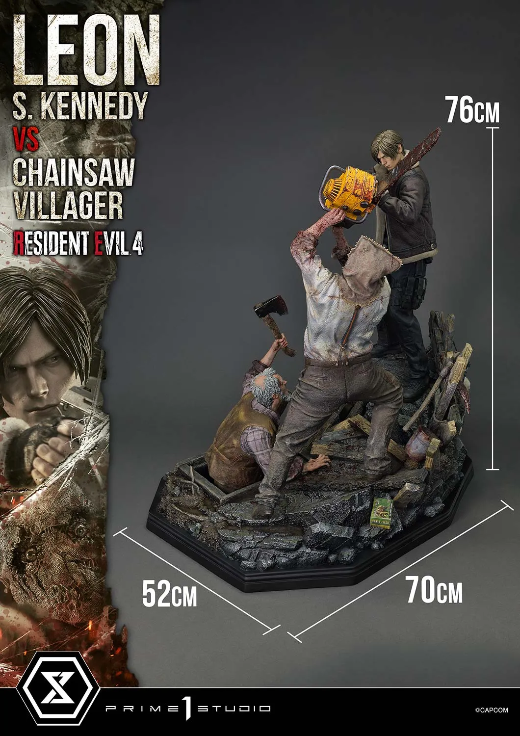 Prime 1 Studios Ultimate Premium Masterline: Resident Evil 4 - Leon S Kennedy Versus Chainsaw Villager Escala 1/4