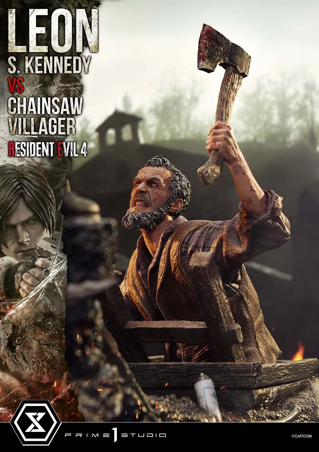 Prime 1 Studios Ultimate Premium Masterline: Resident Evil 4 - Leon S Kennedy Versus Chainsaw Villager Escala 1/4
