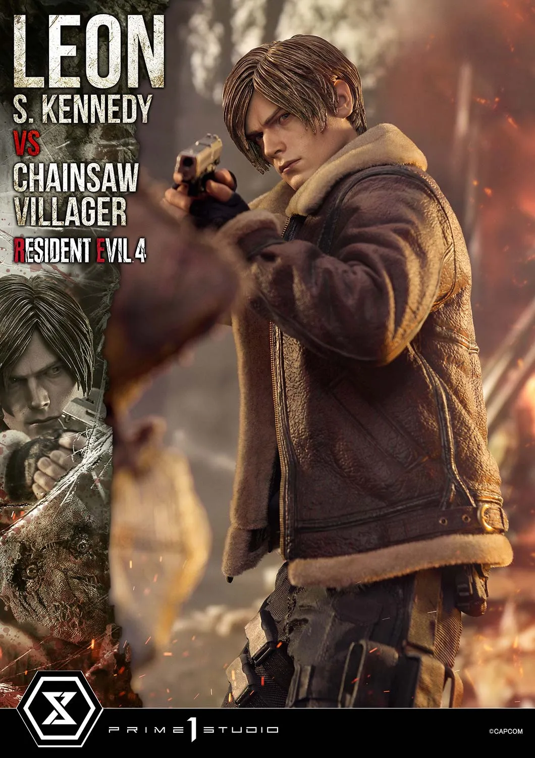 Prime 1 Studios Ultimate Premium Masterline: Resident Evil 4 - Leon S Kennedy Versus Chainsaw Villager Escala 1/4