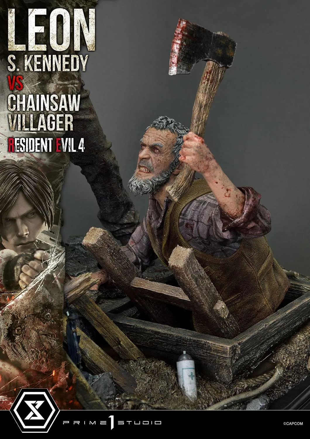 Prime 1 Studios Ultimate Premium Masterline: Resident Evil 4 - Leon S Kennedy Versus Chainsaw Villager Escala 1/4