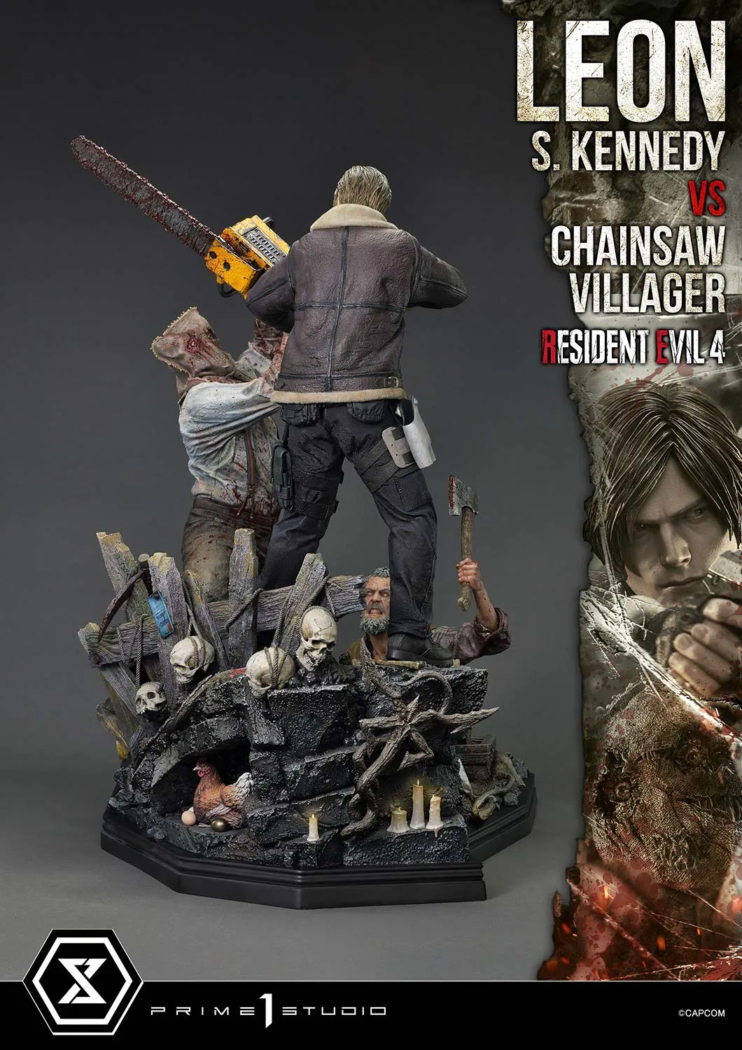 Prime 1 Studios Ultimate Premium Masterline: Resident Evil 4 - Leon S Kennedy Versus Chainsaw Villager Escala 1/4