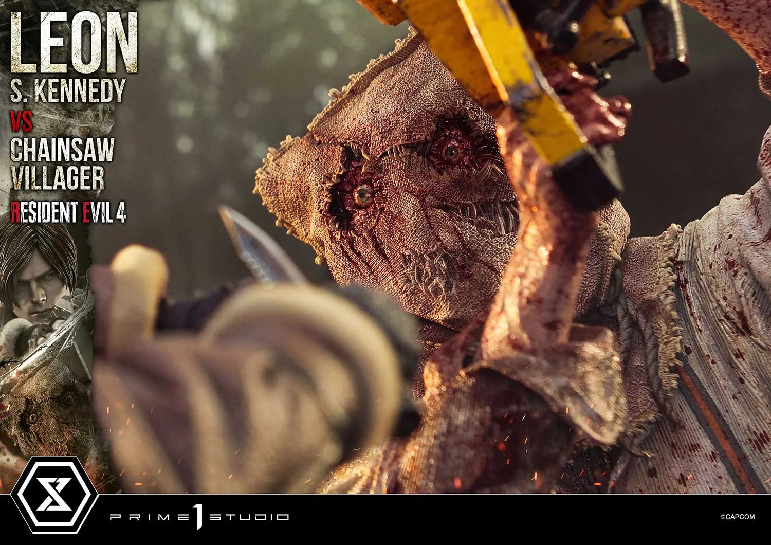 Prime 1 Studios Ultimate Premium Masterline: Resident Evil 4 - Leon S Kennedy Versus Chainsaw Villager Escala 1/4