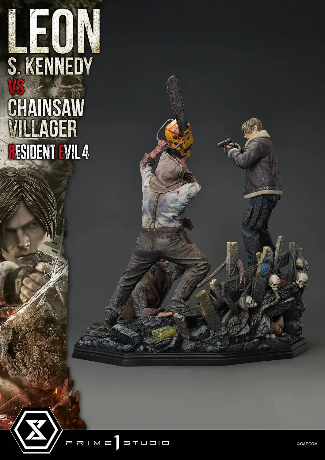 Prime 1 Studios Ultimate Premium Masterline: Resident Evil 4 - Leon S Kennedy Versus Chainsaw Villager Escala 1/4