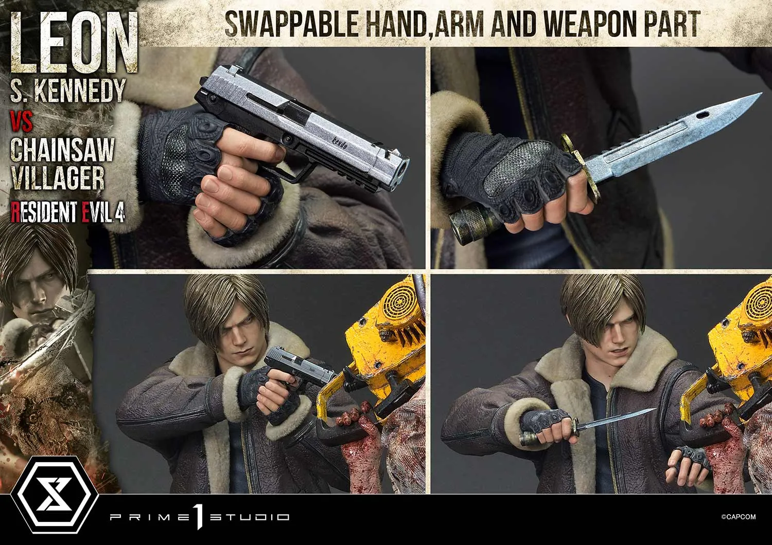 Prime 1 Studios Ultimate Premium Masterline: Resident Evil 4 - Leon S Kennedy Versus Chainsaw Villager Escala 1/4