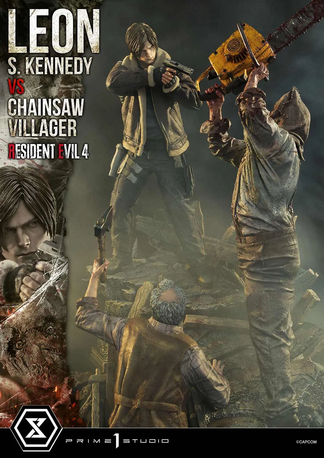 Prime 1 Studios Ultimate Premium Masterline: Resident Evil 4 - Leon S Kennedy Versus Chainsaw Villager Escala 1/4