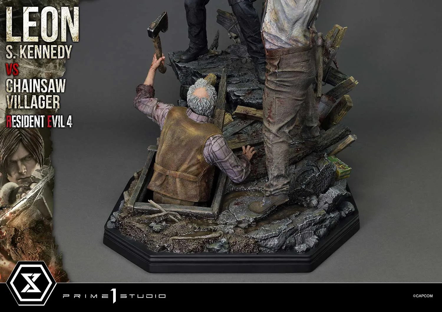 Prime 1 Studios Ultimate Premium Masterline: Resident Evil 4 - Leon S Kennedy Versus Chainsaw Villager Escala 1/4