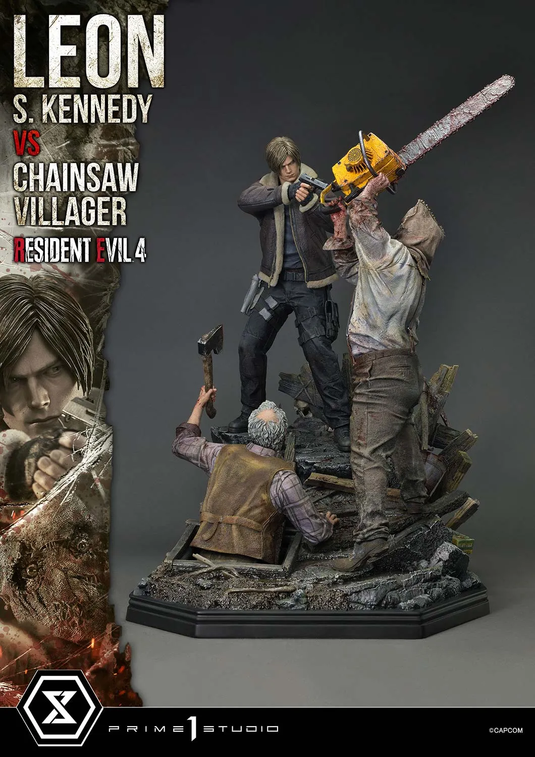 Prime 1 Studios Ultimate Premium Masterline: Resident Evil 4 - Leon S Kennedy Versus Chainsaw Villager Escala 1/4