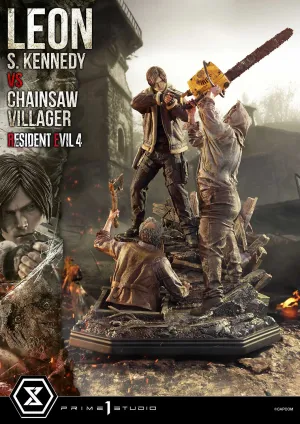 Prime 1 Studios Ultimate Premium Masterline: Resident Evil 4 - Leon S Kennedy Versus Chainsaw Villager Escala 1/4