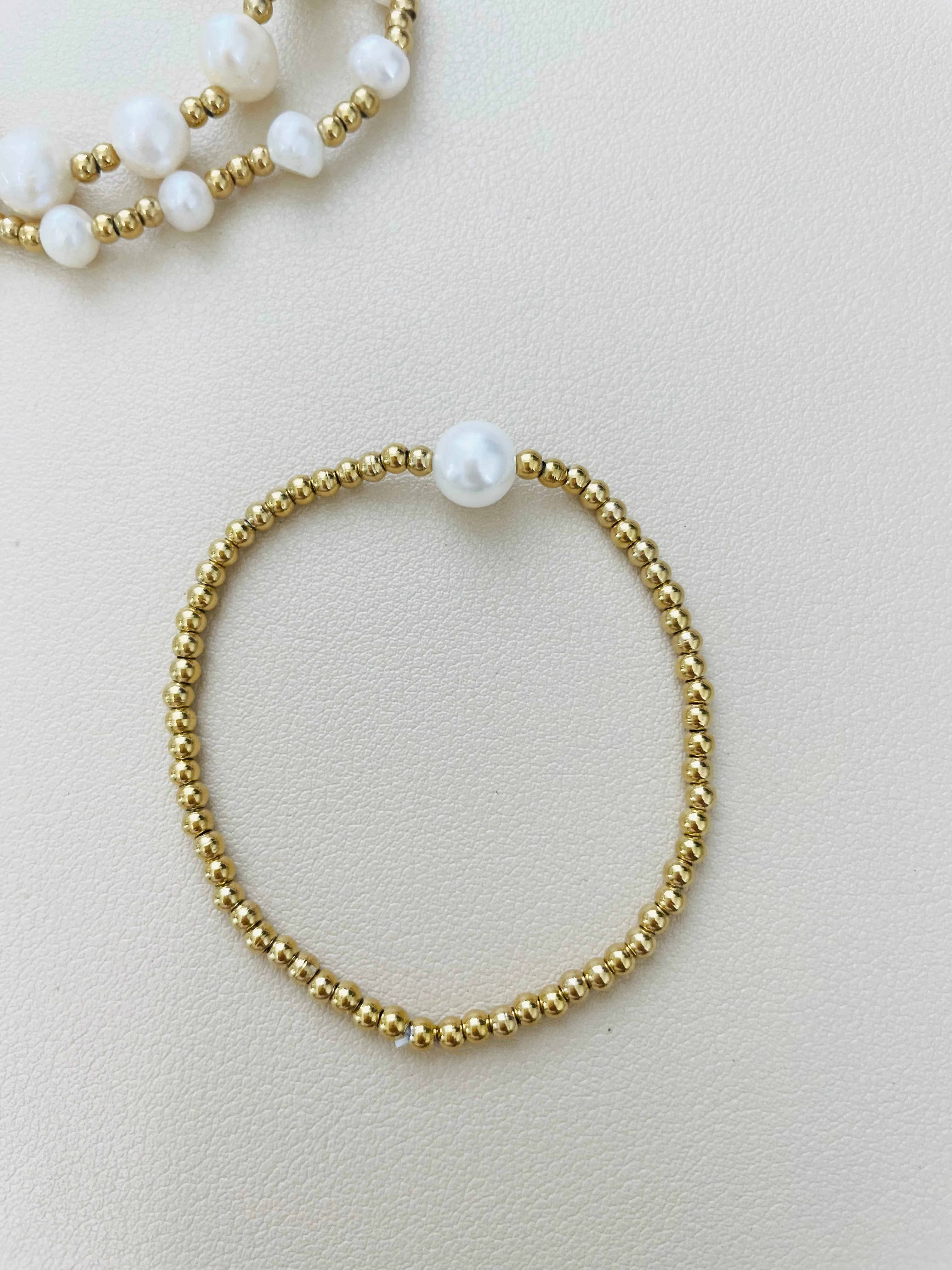 Pulseras Elásticas de Perlas Agua Dulce