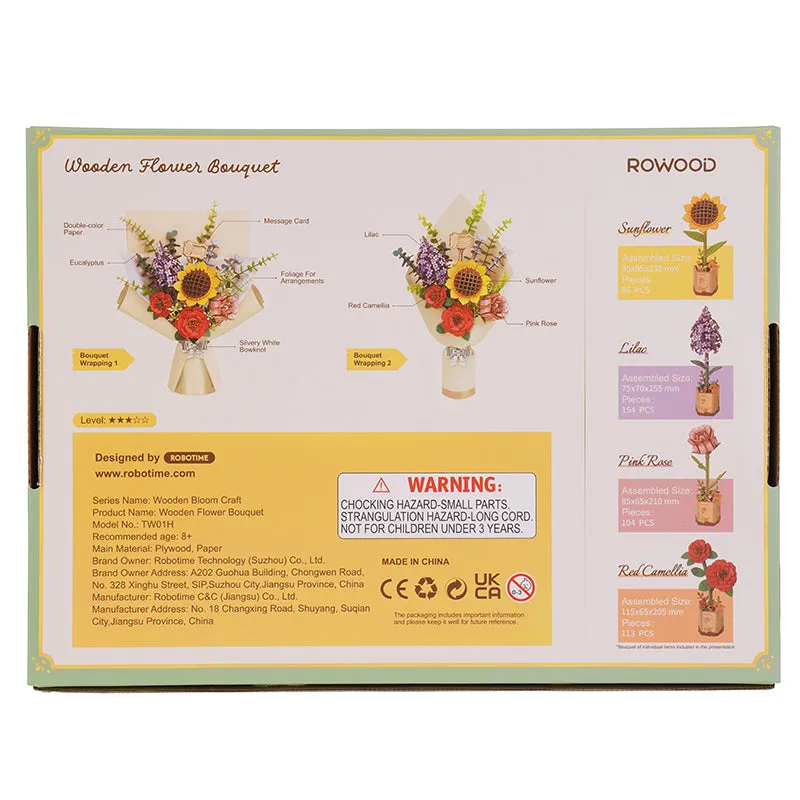 ROBOTIME TW01H Rompecabezas de Madera 3d Ramo de Flores