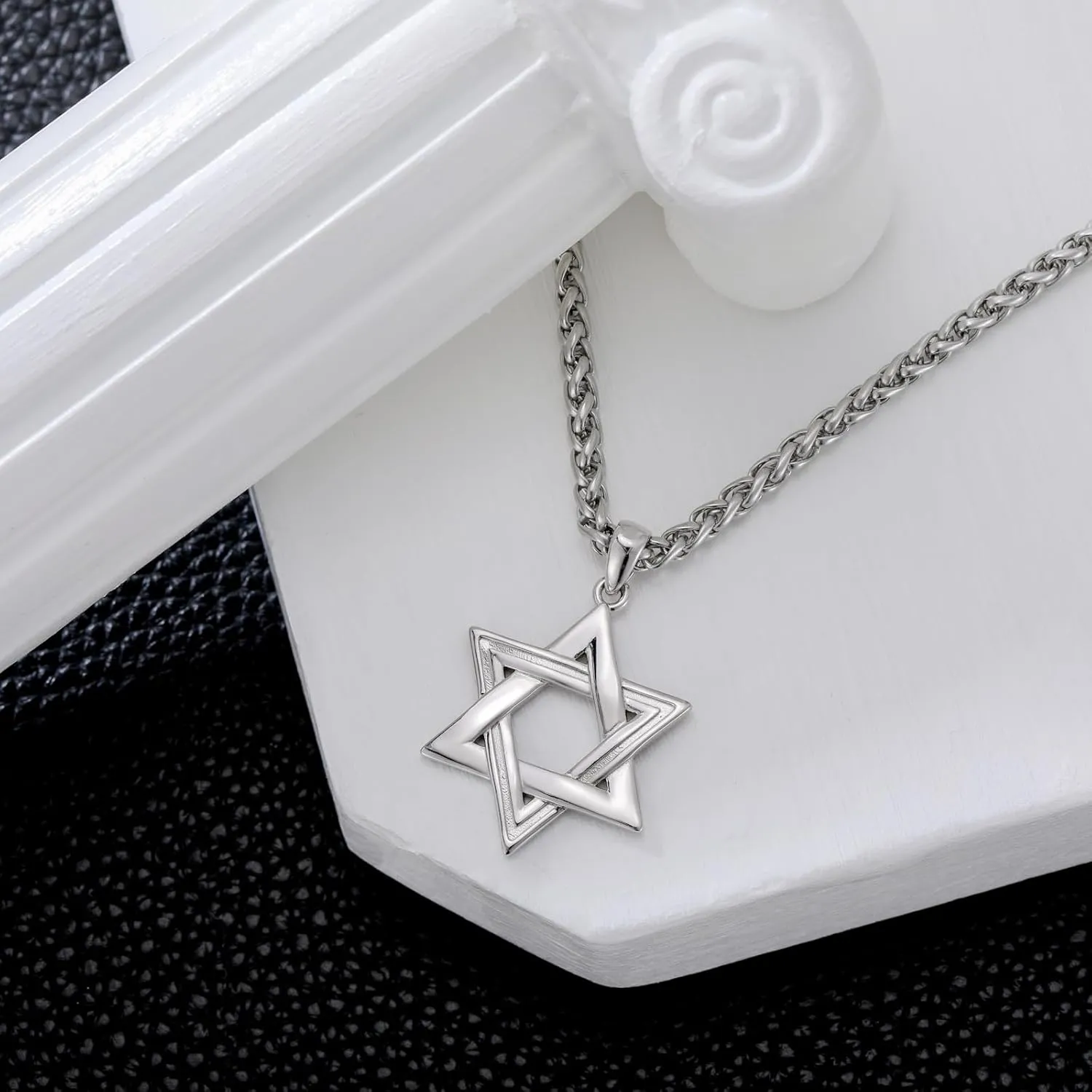 Star of David Necklace for Men 925 Sterling Silver Estrella De David Classic Jewish Israeli Pendant Necklace Jewelry Gifts for Men Women