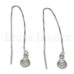 Sterling Silver 02.290.0003 Threader Earring, Polished Finish, Rhodium Tone