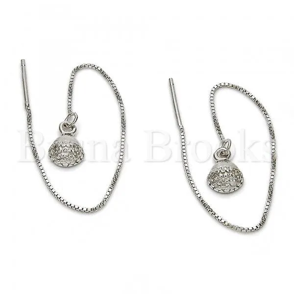 Sterling Silver 02.290.0003 Threader Earring, Polished Finish, Rhodium Tone