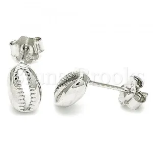Sterling Silver 02.370.0001 Stud Earring, Polished Finish, Rhodium Tone