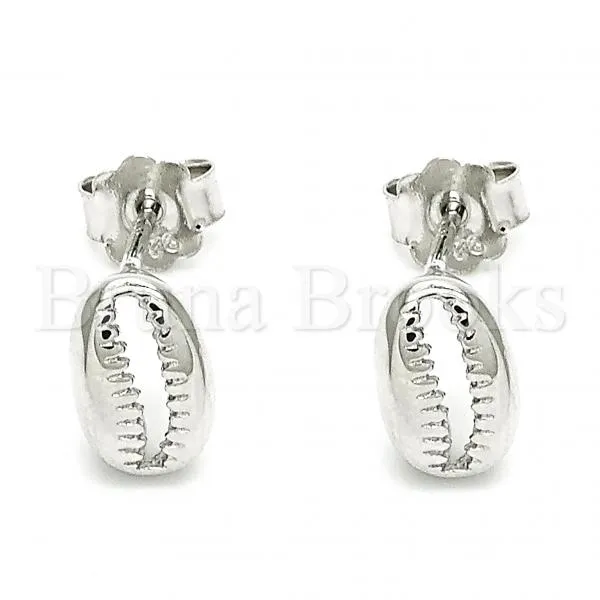 Sterling Silver 02.370.0001 Stud Earring, Polished Finish, Rhodium Tone