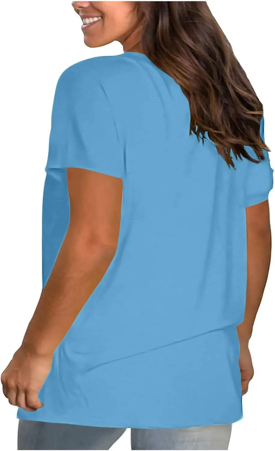 Summer Tops for Women 2025 Trendy Short Sleeve Tshirts Casual Loose Crew Neck T Shirts Plus Size Workout Tunic Blouse