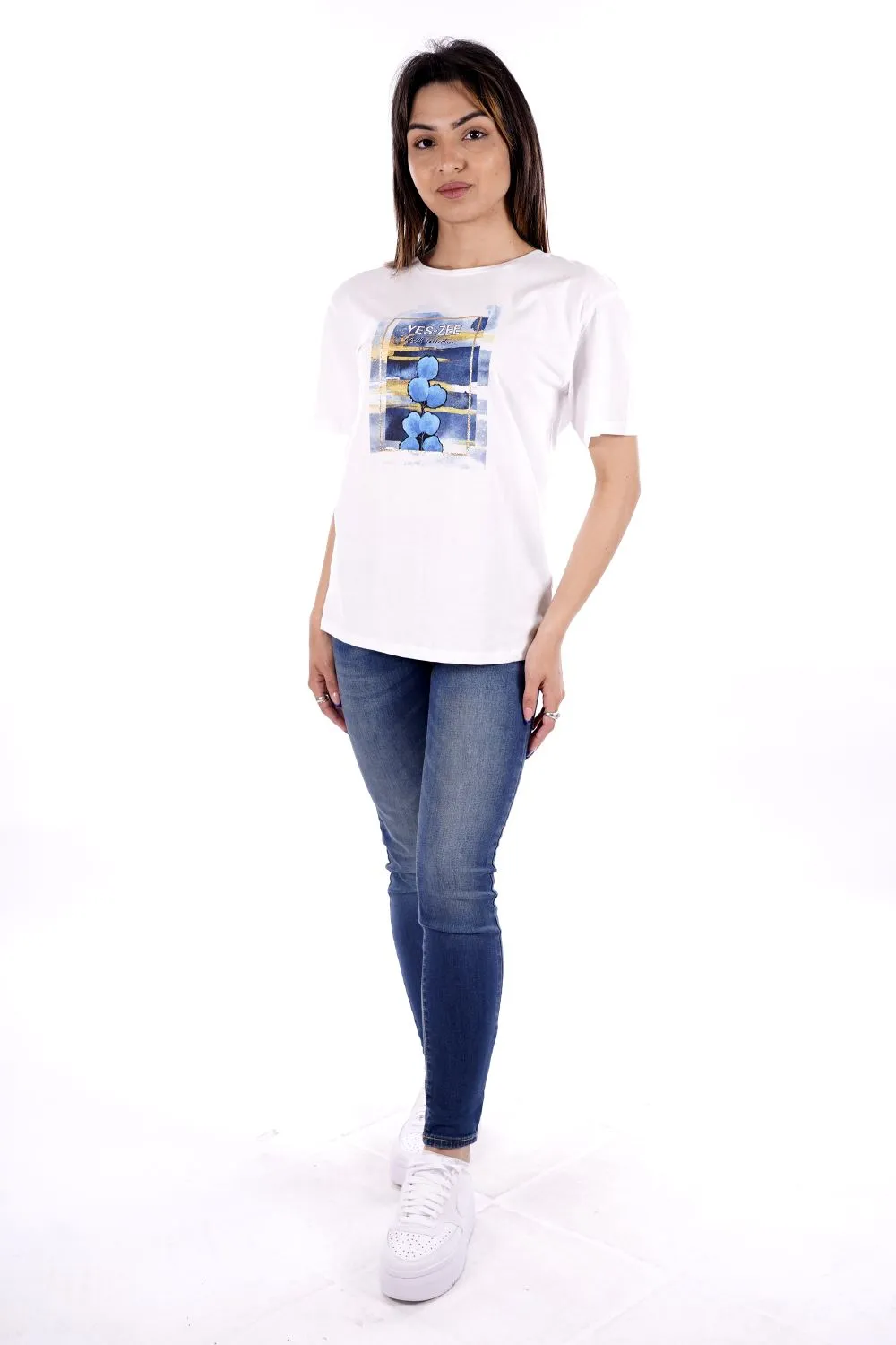 T-shirt YES-ZEE da Donna - bianco T258T9000101