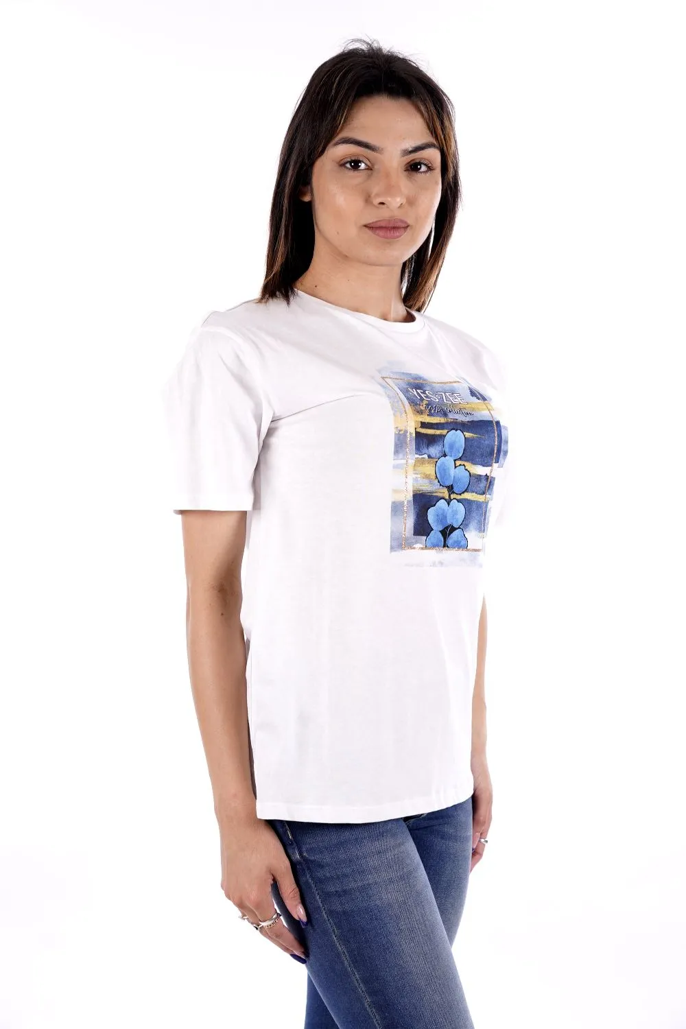 T-shirt YES-ZEE da Donna - bianco T258T9000101