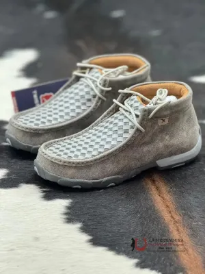 TWISTED X WOMENS DRIVING MOC GREY TEJIDO CASUAL SHOE