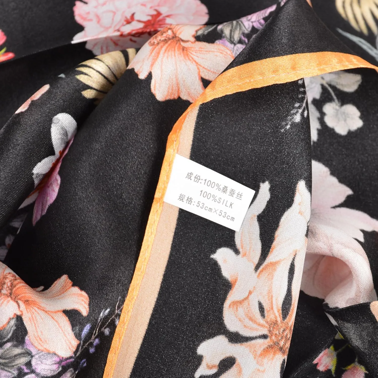 Women 100% Mulberry Silk Neck Scarf Lightweight Digital Print Small Square Scarfs- Neckerchief Gift Packing 21"*21"